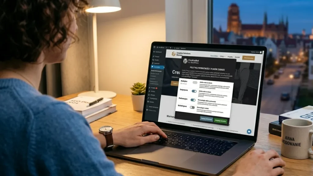 Baner zgody na cookies wyświetlany na stronie WordPress zgodnie z RODO